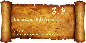 Baranyay Mónika névjegykártya