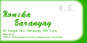 monika baranyay business card